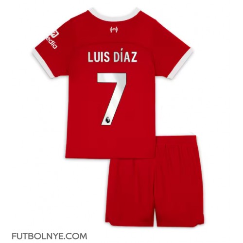 Camiseta Liverpool Luis Diaz #7 Primera Equipación para niños 2023-24 manga corta (+ pantalones cortos)